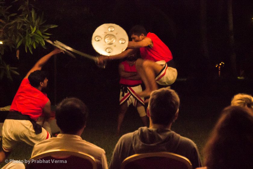 The last performance for the evening was Kalaripayattu, traditional Keralan martial arts.