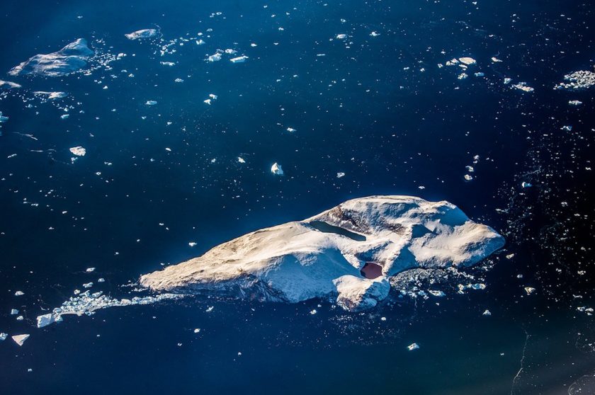 Flying over the North Pole