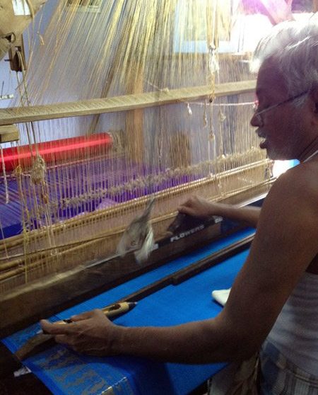 Visiting the home of a Sari Weaver
