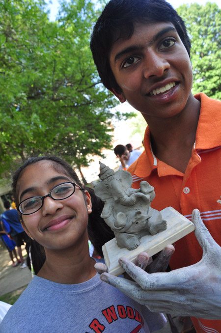 Making Clay Ganeshas